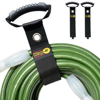 Easy-Carry Wrap-It Storage Straps - 28 (2-Pack) Black with Grommet - Cord Wrap and Hose Organizer for Your RV Tool Kit