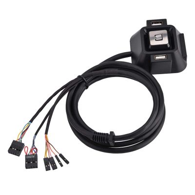 Akozon Innovative Desktop PC Switch with USB Ports, Power Reset, Audio and Microphone Interface
