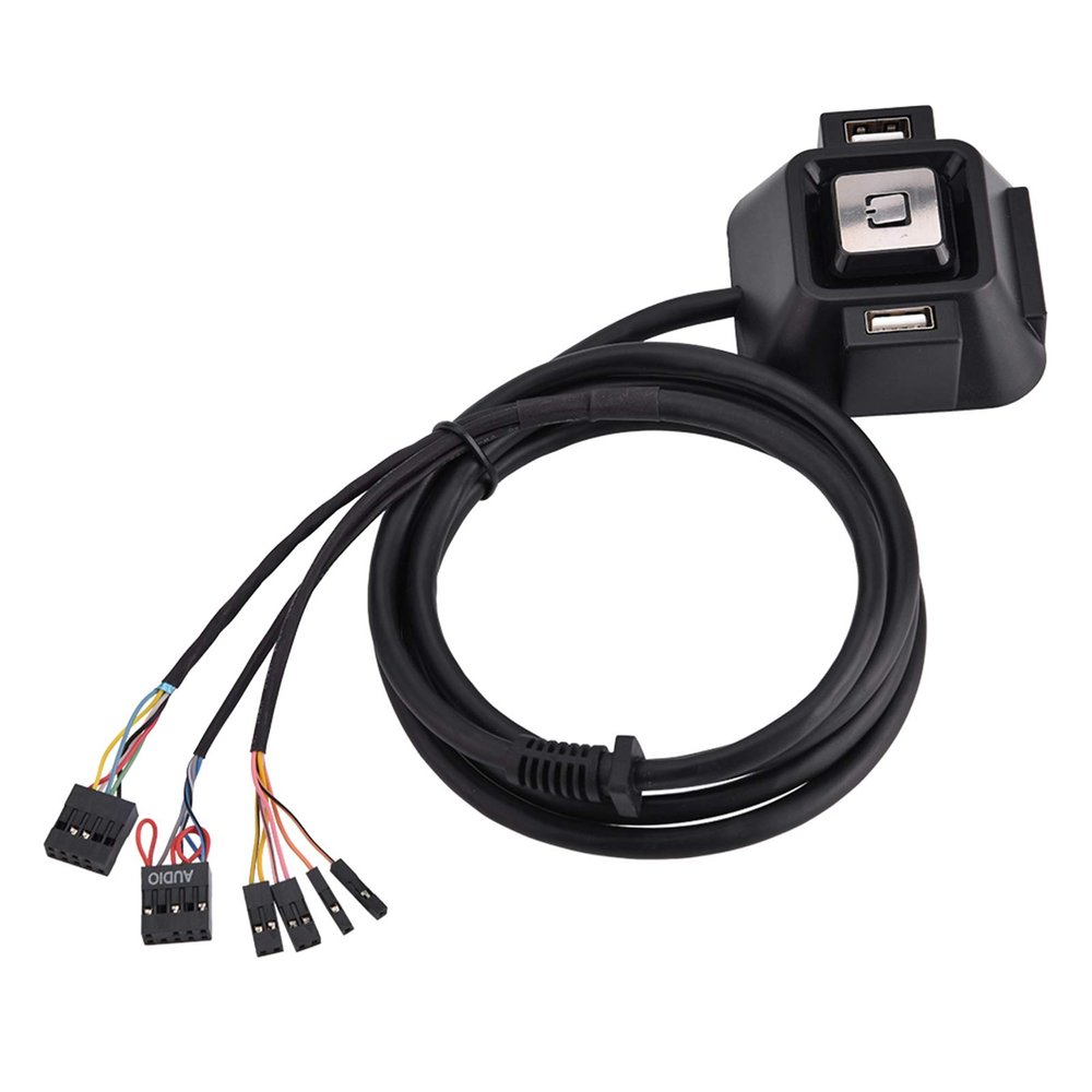 Akozon Innovative Desktop PC Switch with USB Ports, Power Reset, Audio and Microphone Interface