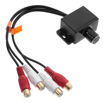 BELLIFFY RCA Bass Knob Level Controller Volume Audio Regulator with Dual RCA Inputs Outputs Easy Installation for Car Motorcycle Audio Systems
