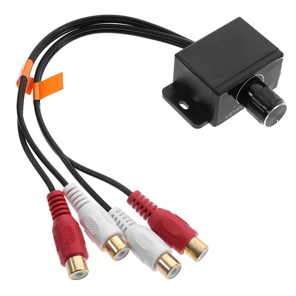 BELLIFFY RCA Bass Knob Level Controller Volume Audio Regulator with Dual RCA Inputs Outputs Easy Installation for Car Motorcycle Audio Systems