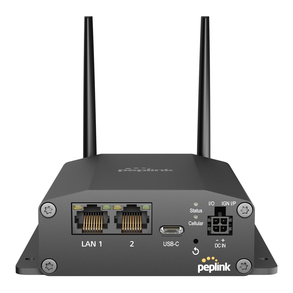 Peplink MAX Adapter LTE Cellular Modem | Rugged, Mobile, Durable 150MBps Modem with SIM Card Slots and eSIM | Add Reliable Cellular failover to Your Network | Ethernet, USB-C Connections