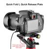 Asixxsix Folding L Shaped Vertical Quick Release Plate with Cold Shoe for Tripod, Ball Head, Mic, Fill Light, Aluminum Alloy DSLR Camera L Bracket, 38mm Universal for Arca Port view 2