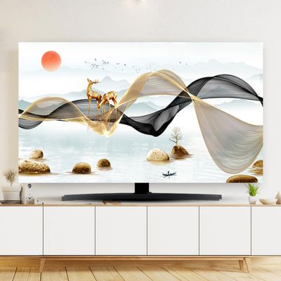 32-86 Inches TV Cover, Spring Scenery Dust Proof TV Screen Protector for LCD LED, Indoor Bedroom Living Room Decoration Dust Cover(Size:58-60IN,Color:C)