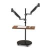Monitor Arm Gas Dual Monitor Mount Stand with Keyboard Tray, 14"-43" Mulitiuse Rolling Monitor Floor Stand Mobile Workstation, Height Adjustable Gas Spring Monitor Mount Monitor Desk Mount(17"-43") view 1