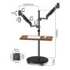 Monitor Arm Gas Dual Monitor Mount Stand with Keyboard Tray, 14"-43" Mulitiuse Rolling Monitor Floor Stand Mobile Workstation, Height Adjustable Gas Spring Monitor Mount Monitor Desk Mount(17"-43") view 2