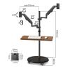 Monitor Arm Gas Dual Monitor Mount Stand with Keyboard Tray, 14"-43" Mulitiuse Rolling Monitor Floor Stand Mobile Workstation, Height Adjustable Gas Spring Monitor Mount Monitor Desk Mount(14"-32") view 2