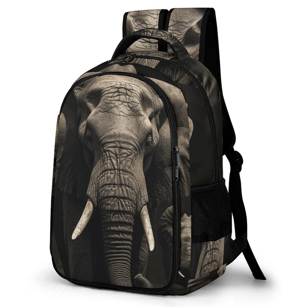 BTCOWZRV Backpack Travel Laptop Backpack for Men Women Elephant Black Casual Daypack Adjustable Lightweight Computer Bag