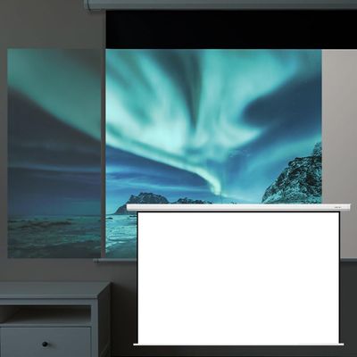 OUKEJNM Projector Screen 60 Inch - 16:9 HD Portable Projection Screen Manual Pull Down Movie Screen for Home Theater, Wall/Ceiling Mounted Retractable Widescreen(72inch-16:9)