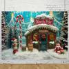 8x6ft Christmas Photography Background North Pole Candy House Backdrop Christmas Party Banner Children Winter Outdoor Photo Studio view 2