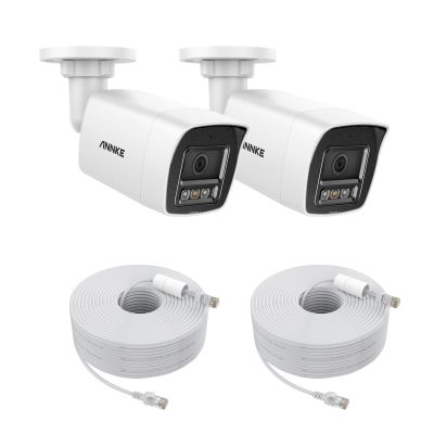 ANNKE 12MP PoE IP Camera Outdoor,2X Security Bullet Camera with Smart Dual Light for Home Surveillance, Human/Vehicle Detection, Color Night Vision, 2.8mm Wide Angle, Up to 512GB microSD Card, C1200