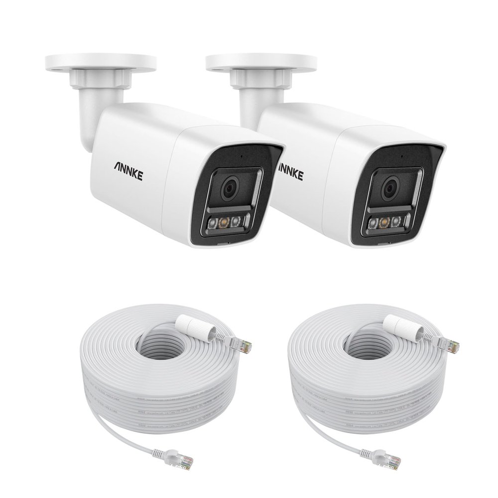 ANNKE 12MP PoE IP Camera Outdoor,2X Security Bullet Camera with Smart Dual Light for Home Surveillance, Human/Vehicle Detection, Color Night Vision, 2.8mm Wide Angle, Up to 512GB microSD Card, C1200