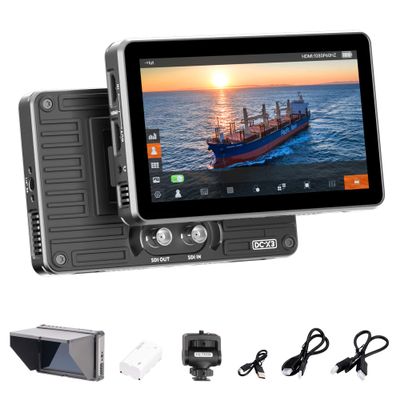 VILTROX DC-X3 2000Nits Camera Field Monitor Touchscreen with 6 Inch Full HD1920x1080 IPS 4K HDMI/3G-SDI Loop in/Out,3D LUTs Peaking Focus Assist, 160 Super Wide View Angle, Sunshade Hood, Battery