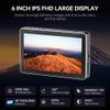 VILTROX DC-X3 2000Nits Camera Field Monitor Touchscreen with 6 Inch Full HD1920x1080 IPS 4K HDMI/3G-SDI Loop in/Out,3D LUTs Peaking Focus Assist, 160 Super Wide View Angle, Sunshade Hood, Battery view 2