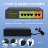 SICSOLINK Gigabit 6 Ports PoE+ Switch (4 PoE+ Ports, 2 Uplink), 802.3af/at, 65W Total Power, 1000Mbps, Unmanaged, Fanless, Metal Case, Suitable for IP Cameras & Networking Devices view 3