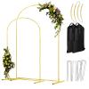 COLRASN Wedding Arch Backdrop Stand Set of 2 Gold Metal Balloon Arch Stand 7.2FT & 6.6FT Backdrop Frame for Birthday Party Wedding Ceremony Graduation Bridal Baby Shower Event Decor view 1