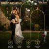 COLRASN Wedding Arch Backdrop Stand Set of 2 Gold Metal Balloon Arch Stand 7.2FT & 6.6FT Backdrop Frame for Birthday Party Wedding Ceremony Graduation Bridal Baby Shower Event Decor view 3