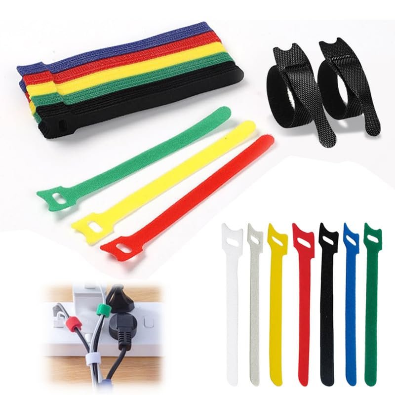 6 Inch Cable Connection Organizer, 2024 New Reusable Cable Connections, Adjustable Cable Straps, Multi-purpose Hook Loop Cable Management Wire Ties for Organizing Home and Office(70pcs)