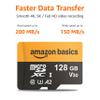 Amazon Basics 128GB microSDXC Memory Card with Adapter for Smartphones, Drones, Cameras, Full HD, Read Speed Up to 200MB/s, 1-Pack view 2