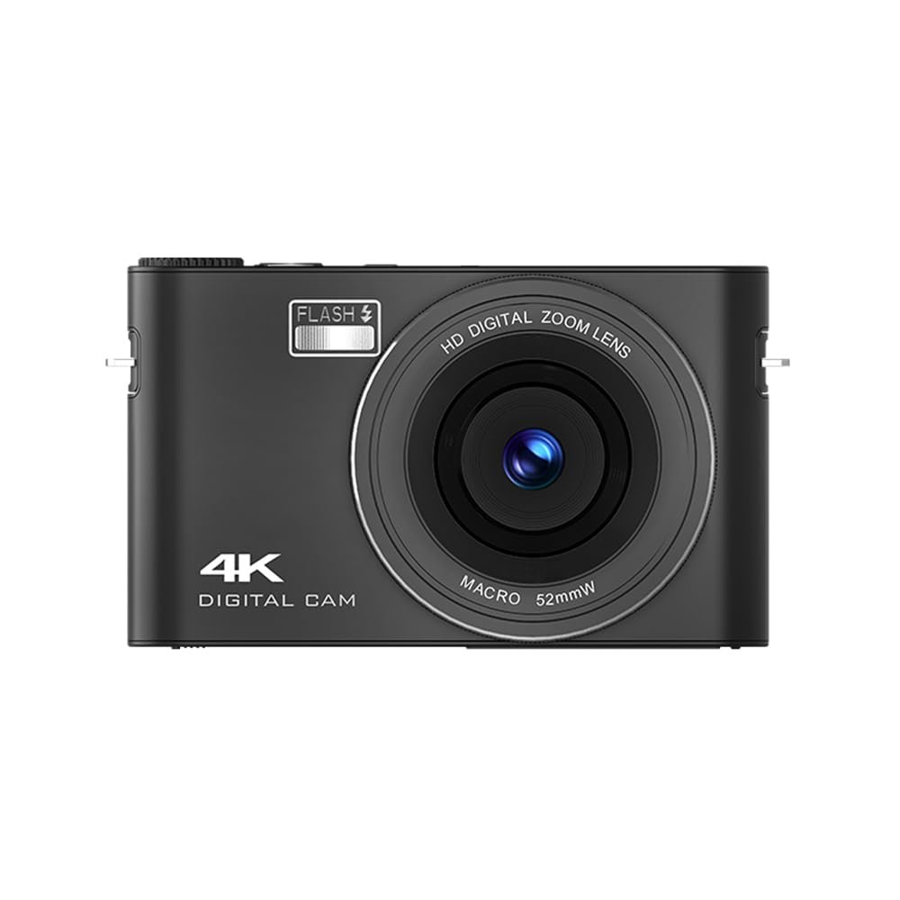 Andoer 4K Digital Camera Digital Video Camera 64MP 3 Inch IPS Touch Panel Auto Focus 18X Digital Zoom Built-in Flash Battery Anti-Shake MP3 Music Playing Birthday Festival Gift for Students Teenagers