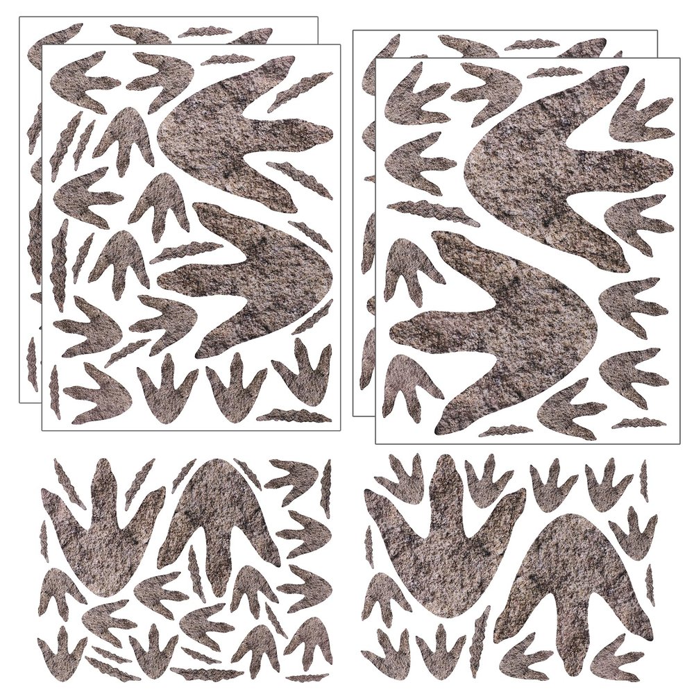 90pcs Dinosaur Footprint Decals, Dinosaur Dcor Realistic Peel and Stick Dino Track Stickers Removable Dinosaur Stickers Footprint for Boys, Baby, Teens, Bedroom, Nursery