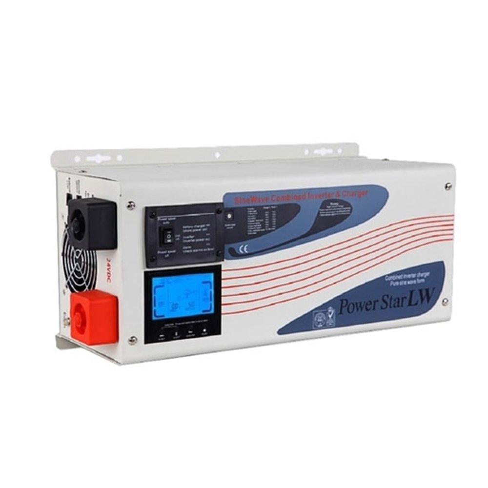 3000W Inverter Charger, 12V DC to 110V AC Inverter Pure Sine Wave Power Charger with LCD Remote Panel  Wired Remote Control 5m, for RV, Home, Boat