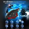 Moman Motorcycle Intercom Headset, CP-S 8 Riders 2000M Group Helmet Communication System, Universal Pairing with HiFi Noise Cancellation Music Share FM Radio Helmet Group Communicator for Motorbike view 2