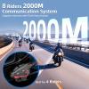 Moman Motorcycle Intercom Headset, CP-S 8 Riders 2000M Group Helmet Communication System, Universal Pairing with HiFi Noise Cancellation Music Share FM Radio Helmet Group Communicator for Motorbike view 3