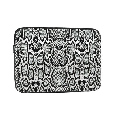 Black White Snake Skin Print Stylish Laptop Bag Laptop Slim and Lightweight Carry Laptop Bag for Men and Women