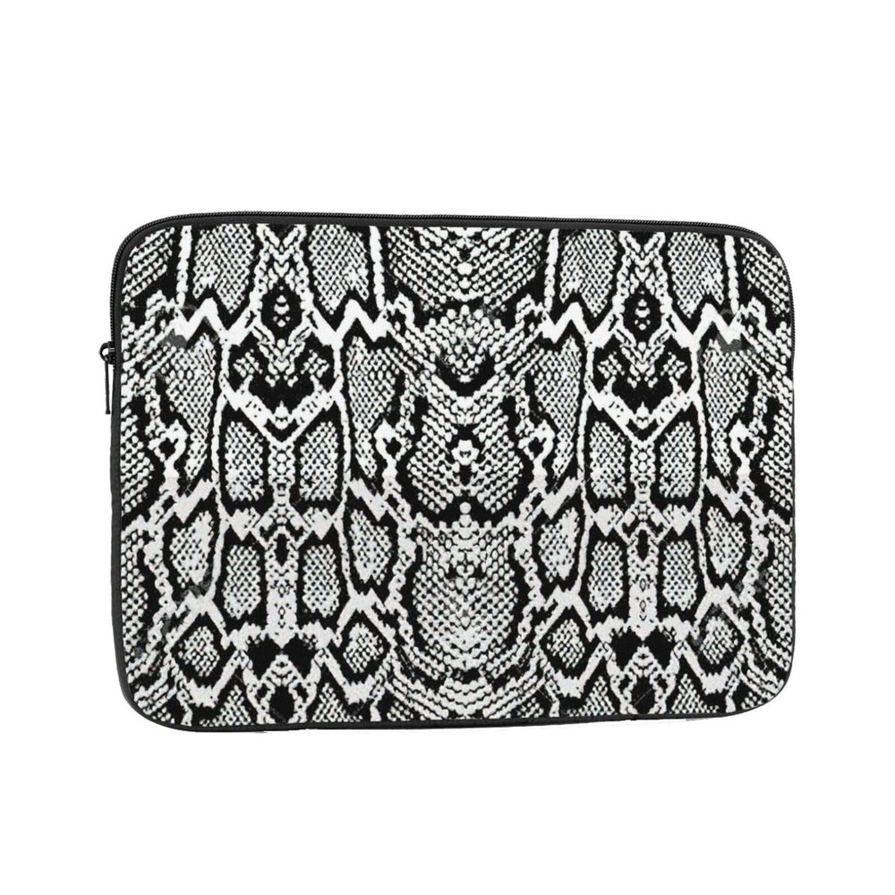 Black White Snake Skin Print Stylish Laptop Bag Laptop Slim and Lightweight Carry Laptop Bag for Men and Women
