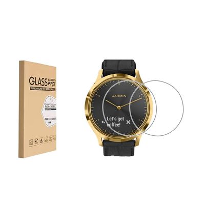 (2 Pack) Screen Protector for Garmin Vivomove HR Tempered Glass9H Hardness Anti ScratchBubble FreeCase Friendly Easy Installation