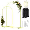 COLRASN Arch Backdrop Stand Set of 2 Metal Wedding Arches 7.2FT & 6FT Balloon Frame for Birthday Party Graduations, Holiday Ceremony - Ideal for Flowers and Garden Decor, Gold Yellow view 1