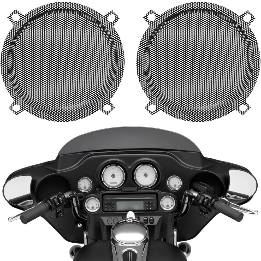 AC-MTORC 1996-2013 5.25" Batwing Fairing Mesh Speaker Grills Cover for Harley Touring Electra Glide Street Glide Trike Tri Glide Ultra Limited