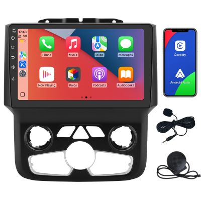 Junsun 5G WiFi Car Stereo for Dodge Ram 1500 2500 3500 2013-2019, Wireless CarPlay/Android Auto,9" HD IPS Display Support Cargo Rearview GPS DSP RDS BT AM/FM Auto AC 2GB+32GB ROM