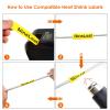 NineLeaf 100PK Compatible for Ptouch HSe-631 HSe631 HS-631 HS631 11.7mm 0.46 Black on Yellow Heat Shrink Tubes for PT-3600 PT-P750WVP PT-P900 PT-P900W Label Maker Tapes view 3