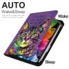 Amoewccr Colorful Cat Purple Graffiti Case for iPad iPad mini 5/4/3/2/1(7.9- Inch) iPad mini 6 (8.3-inch, 2021) with Pencil Holder, Protective Case with Soft TPU Back, Auto Sleep/Wake Cover view 2