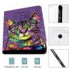 Amoewccr Colorful Cat Purple Graffiti Case for iPad iPad mini 5/4/3/2/1(7.9- Inch) iPad mini 6 (8.3-inch, 2021) with Pencil Holder, Protective Case with Soft TPU Back, Auto Sleep/Wake Cover view 3