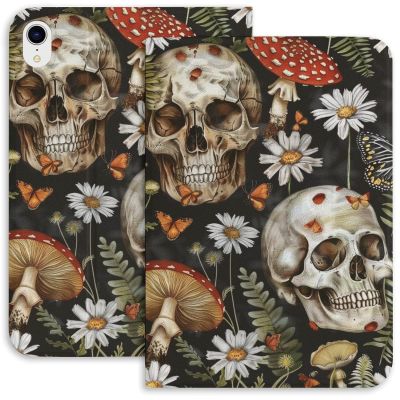 Amoewccr Skull Mushroom Floral Case for iPad iPad Mini 5/4/3/2/1(7.9- Inch) iPad Mini 6 (8.3-inch, 2021) with Pencil Holder, Protective Case with Soft TPU Back, Auto Sleep/Wake Cover