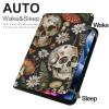 Amoewccr Skull Mushroom Floral Case for iPad iPad Mini 5/4/3/2/1(7.9- Inch) iPad Mini 6 (8.3-inch, 2021) with Pencil Holder, Protective Case with Soft TPU Back, Auto Sleep/Wake Cover view 2