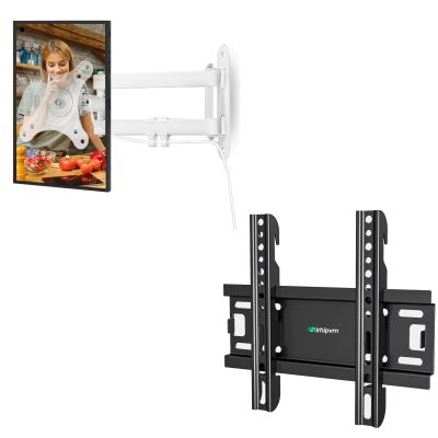 Alrhipvm Fixed TV Wall Mount for 14-43 Inches Flat Screen TVs, for Echo Show 15 Full Motion Monitor Wall Mount for 10-30 TVs