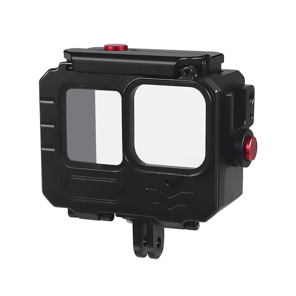 NovelGoal Aluminum Alloy 80 Meters Diving Waterproof Housing Case Underwater Vlog Shell Protective Frame Compatible with Gopro 12 11 10 9 Action Camera (Combo B,Standard)