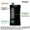 PROCET Gigabit PoE Switch 4-Port Din Rail, 90W/Port, Industrial POE++ Ethernet Switch with Wide Temp -40F to 149F, Boost, 12-57V DC Input, IEEE802.3af/802.3at/802.3bt, PT-PIS4PB1T-E view 2
