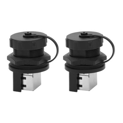 2 Pcs RJ45 Ethernet Cable Connector, IP67 Waterproof, Threaded Connection for LED Display, CCTV, Factory Automation