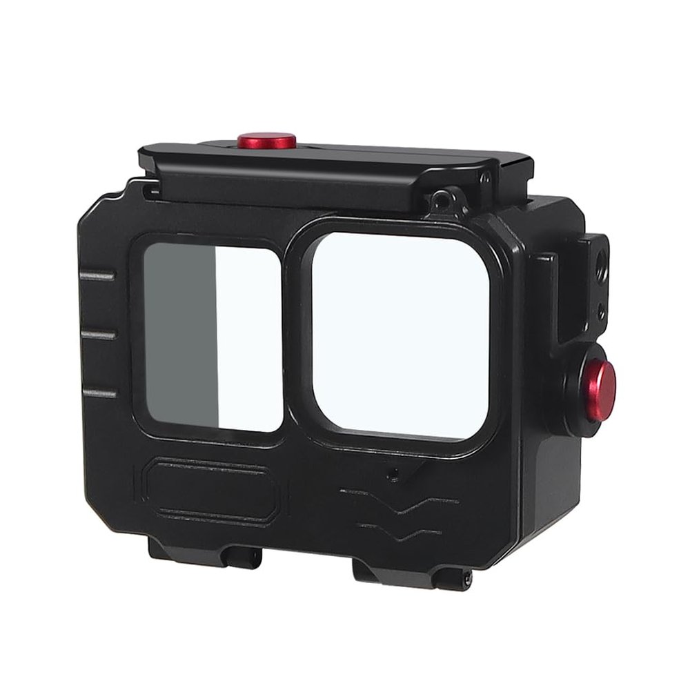 NovelGoal Aluminum Alloy 80 Meters Diving Waterproof Housing Case Underwater Vlog Shell Protective Frame Compatible with Gopro 13 12 11 10 9 Action Camera (Waterproof case only,Standard)