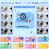 Yosfeng Instant Print Camera for Kids - Christmas Birthday Girls Boys Gifts for Age 3 4 5 6 7 8 9 10 Year Old, 2.4 Inch Screen Kids Instant Camera, Kid Digital Video Dual Cameras with 32 GB SD Card view 2