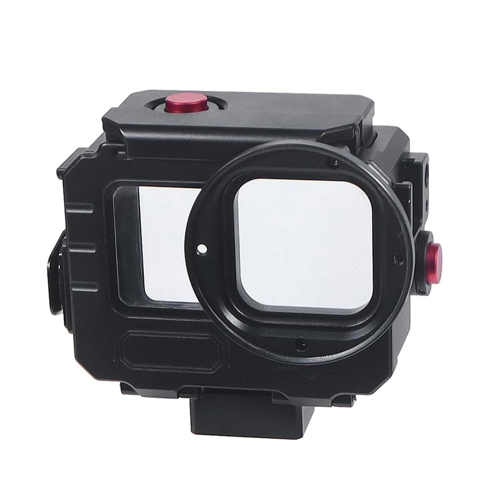 NovelGoal Aluminum Alloy 80 Meters Diving Waterproof Housing Case Underwater Vlog Shell Protective Frame Compatible with Go-pro 12 11 10 9 Action Camera (Combo A,Quick Install)