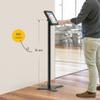 Beelta Tablet Floor Stand Compatible with 10.2" iPad 7 8 9, Rotate Lockable Metal Tablet Enclosure+Aluminum Pole+Metal Base - BSF302BT view 2