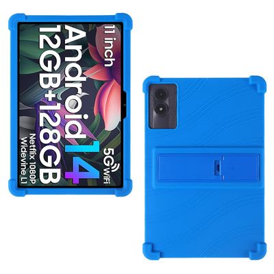 AKNICI Case for DOOGEE U11/DOOGEE U11 Pro/Blackview Tab 90WiFi/Blackview Tab 90 WiFi/Blackview Tab 90 Tablet 11 inch, Soft Silicone Protective Cover with Adjustable Kickstand, Blue