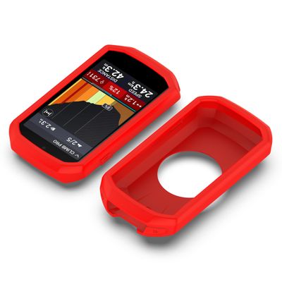 TUFF LUV Premium Silicone Case & Screen Protector [Compatible with Garmin] Edge 1050 - Durable, Scratch-Resistant, Anti-Slip Cover (Red)