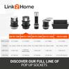 Link2Home 2 Pack Pop Up Outlet 10W Fast Induction Charger with Type-C USB, 3 Power Outlets 15A, 2 USB Ports 3.0A, Splash Resistant, Matt Black Finish, for Kitchen Counter Island, Office Table view 3